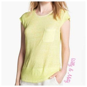 Joie Women XXS Yellow Short sleeve 100% Linen Ranc